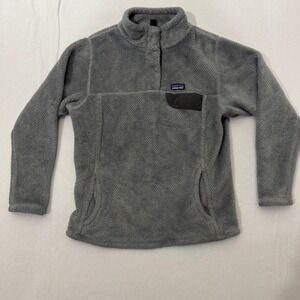 Patagonia Polartec Thermal Pro Gray Snap-T Fleece Pullover Kids XL / Women's S